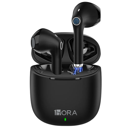 1Hora Wireless Earbuds AUT201 Bluetooth 5.3, Sports Headphones Deep Bass in-Ear Earphones, Premium Sound with Charging Case, Compatible with iPhone, Android Smartphone, Tablet, Laptop