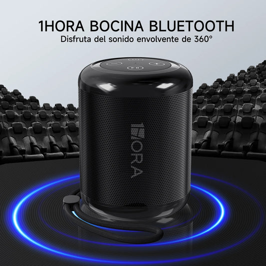 1Hora Portable Bluetooth 5.1 Speaker, Mini Wireless Speaker with Hands-Free/Micro USB/FM Radio/TF, Compatible with Phone, Tablet, Computers