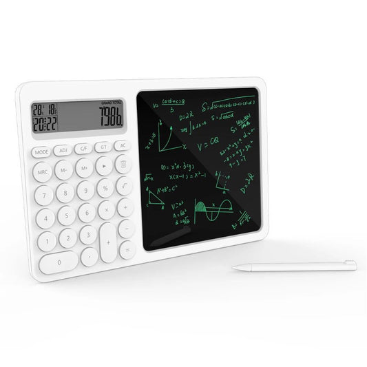 2 in 1 Multi Functional Calculator Pen Display With 8-Inch LCD Writing Tablet, Desktop Calculator With Writing Tablet, Small Calculator With Time
